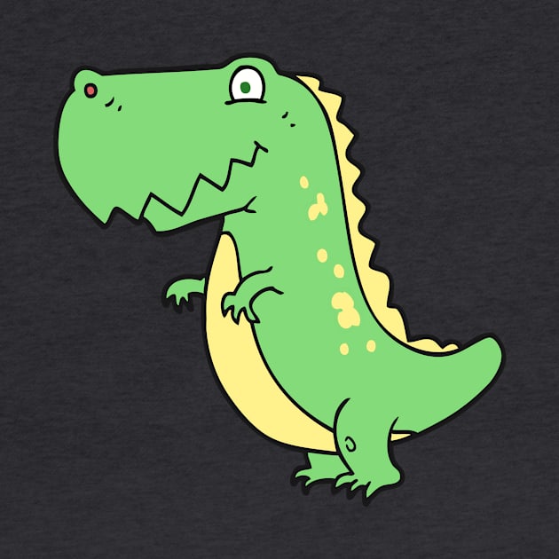 Green T Rex Baby Dinosaur by InkyArt